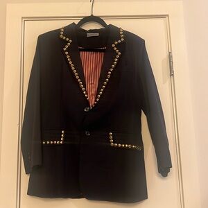 Method Studded Blazer Navy/Black Medium